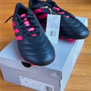 NWT Adidas Goletto Cleats Black Pink Big Kid 5
